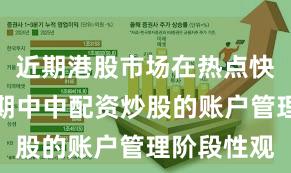 近期港股市场在热点快速轮动时期中中配资炒股的账户管理阶段性观